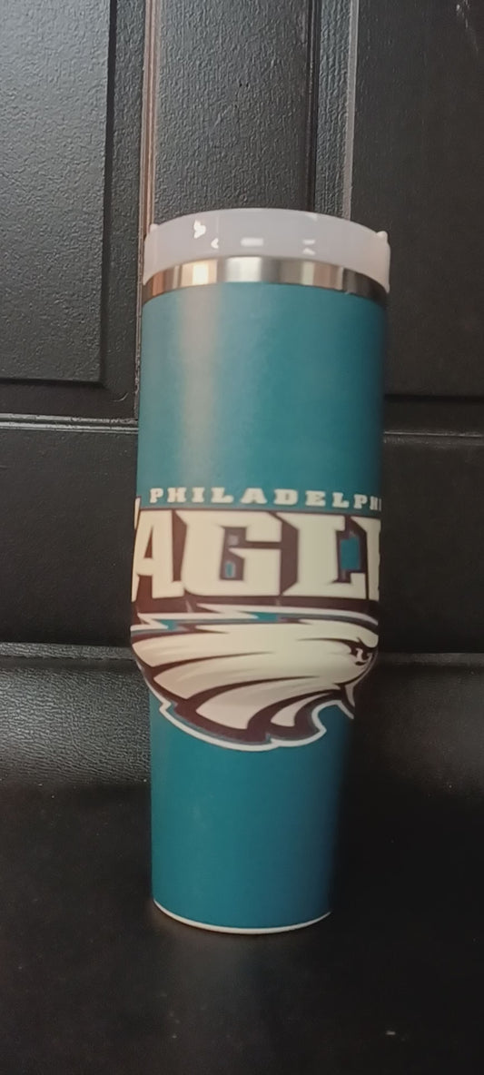 Eagles Limited (only 4 left) Custom Made Stainless Steel Insulated 40oz Tumbler Cup Gift